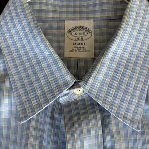 16.5 Brooks Brothers Dress Shirt - Regent Light Blue & Yellow
